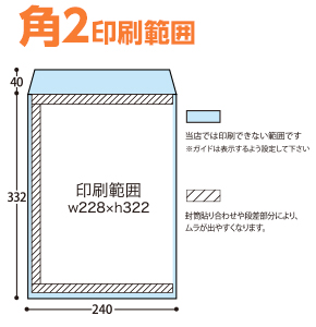 角2封筒印刷範囲